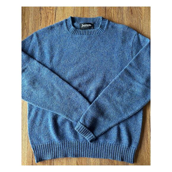 Jantzen Vtg Wool Blend Blue Sweater Size Medium - Picture 1 of 7